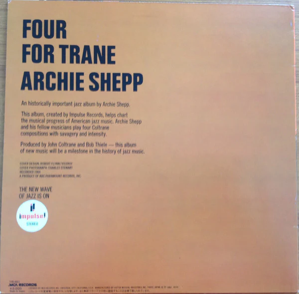 Archie Shepp – Four For Trane (E/VG+) – LP, JP 1982, No OBI - Image 3