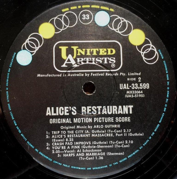 Arlo Guthrie, Garry Sherman – Alice's Restaurant (Original Motion Picture Score) (VG/VG+) – LP, AU 1969 - Image 4