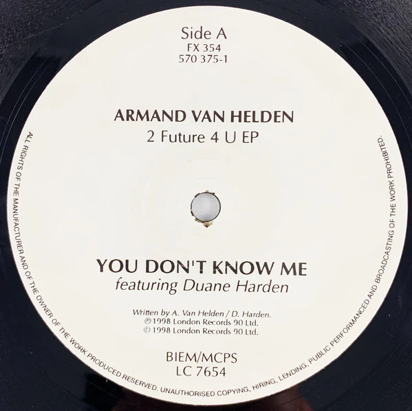 Armand Van Helden – 2 Future 4 U EP (VG/VG) – 2x12", UK 1998 - Image 3