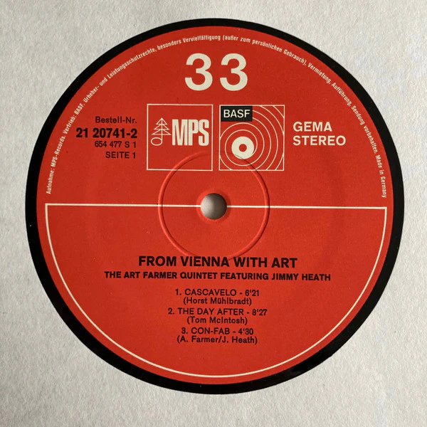 Art Farmer Quintet, Jimmy Heath – From Vienna With Art (VG+/VG) – LP, DE 1971 - Image 5