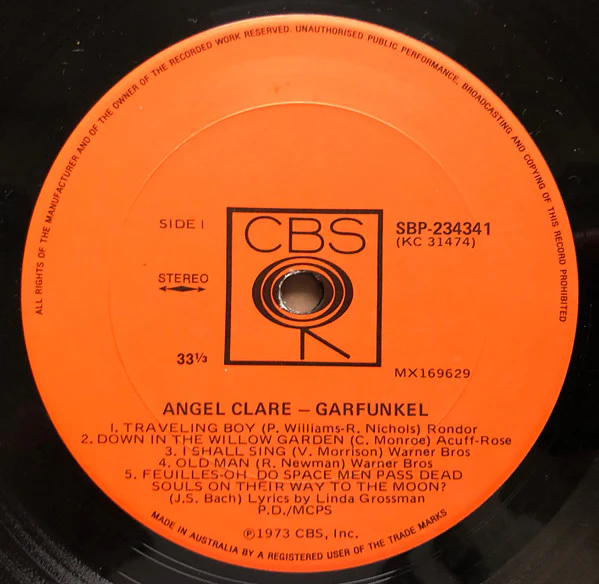 Art Garfunkel – Angel Clare (VG+/VG+) – LP, AU 1973 - Image 3