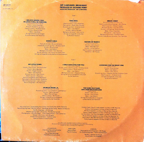 Art Garfunkel – Breakaway (VG+/VG+) – LP, AU 1975 - Image 4