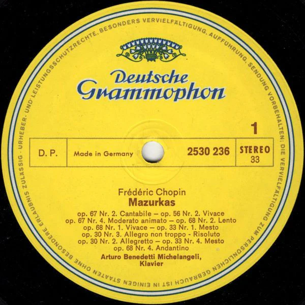 Arturo Benedetti Michelangeli, Frédéric Chopin – 10 Mazurkas · Prélude Op. 45 · Ballade Op.23 · Scherzo Op. 31 (E/E) – LP, DE 1973 - Image 3