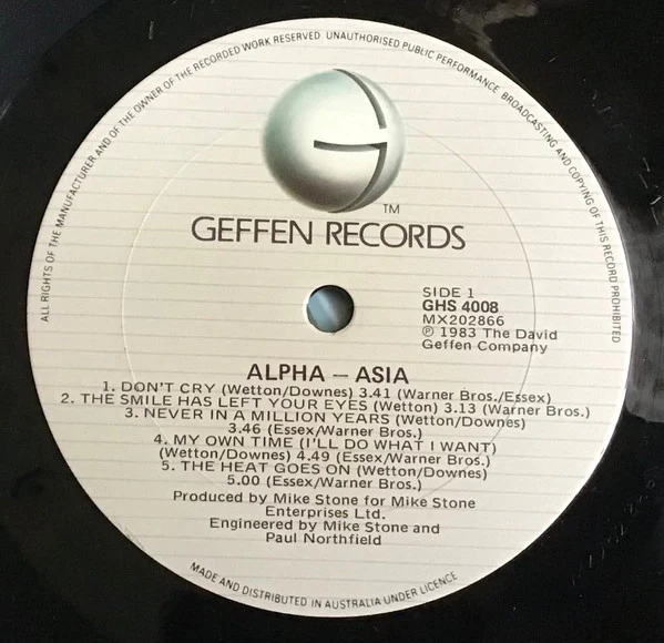 Asia – Alpha (VG+/VG+) – LP, AU 1983 - Image 4