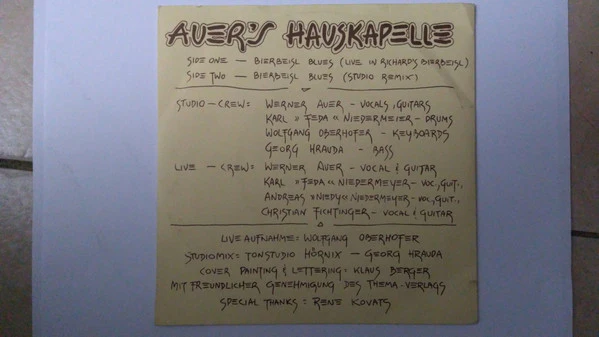 Auer's Hauskapelle – Bierbeisl Blues (VG+/VG+) – 7", AT - Image 2
