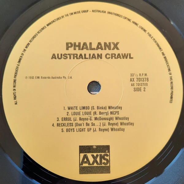Australian Crawl – Phalanx (VG+/VG+) – LP, AU 1988 - Image 4