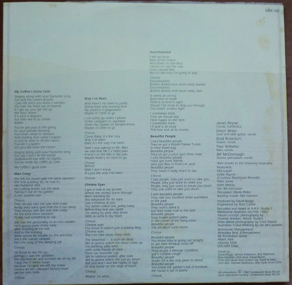 Australian Crawl – The Boys Light Up (VG/VG+) – LP, AU 1980 - Image 3