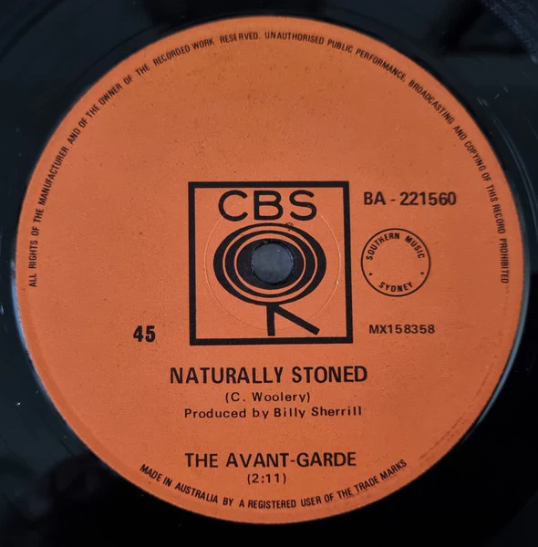Avant Garde – Naturally Stoned (VG/Generic) – 7", AU 1968