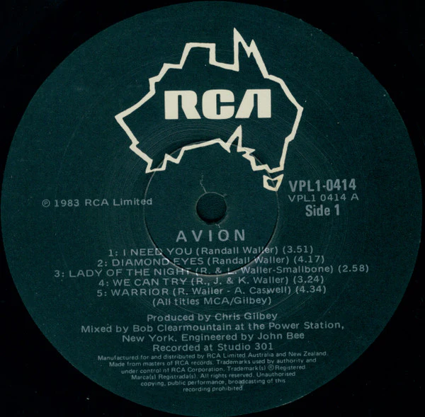 Avion – Avion (VG+/E) – LP, AU 1983 - Image 3