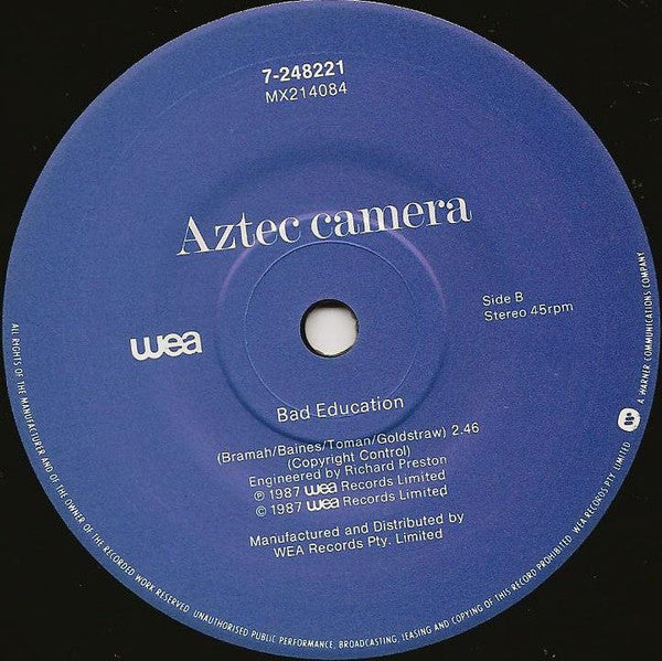 Aztec Camera – Deep & Wide & Tall (VG+/VG+) – 7", AU 1987 - Image 4