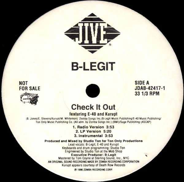 B-Legit – Check It Out / Gotta Buy Your Dope From Us (VG/Generic) – 12", US 1996