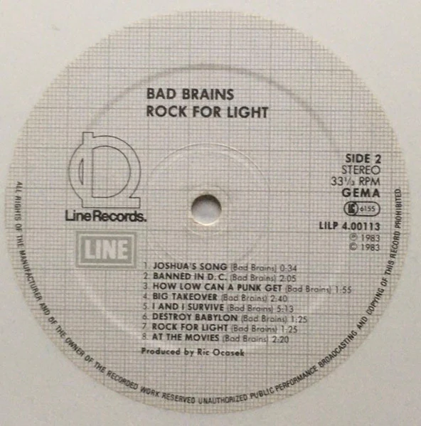 Bad Brains – Rock For Light (VG+/VG+) – LP, DE - Image 7
