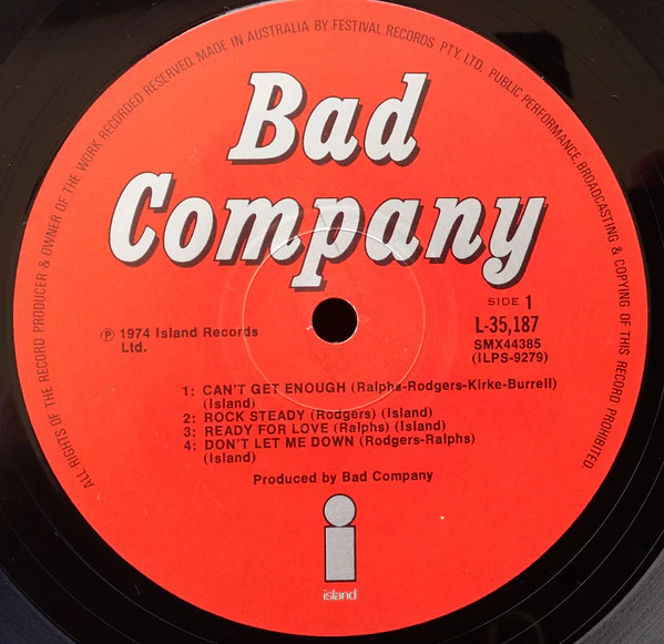 Bad Company – Bad Company (VG/VG) – LP, AU 1974 - Image 4