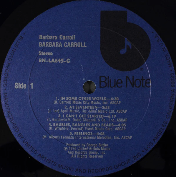 Barbara Carroll – Barbara Carroll (VG+/VG+) – LP, US 1976 - Image 3