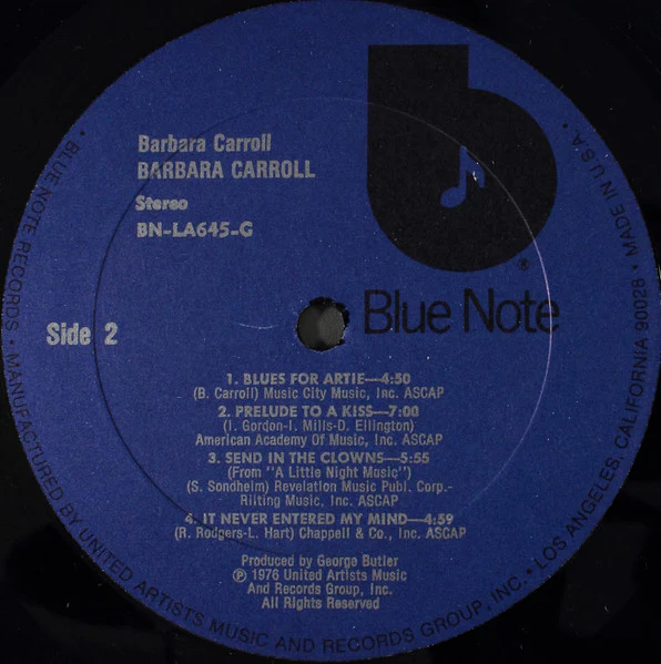 Barbara Carroll – Barbara Carroll (VG+/VG+) – LP, US 1976 - Image 4