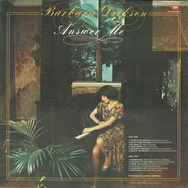 Barbara Dickson – Answer Me (E/VG+) – LP, UK 1976 - Image 2