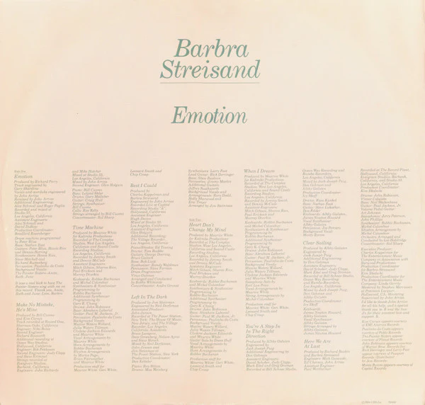 Barbra Streisand – Emotion (VG+/VG+) – LP, US 1984 - Image 5