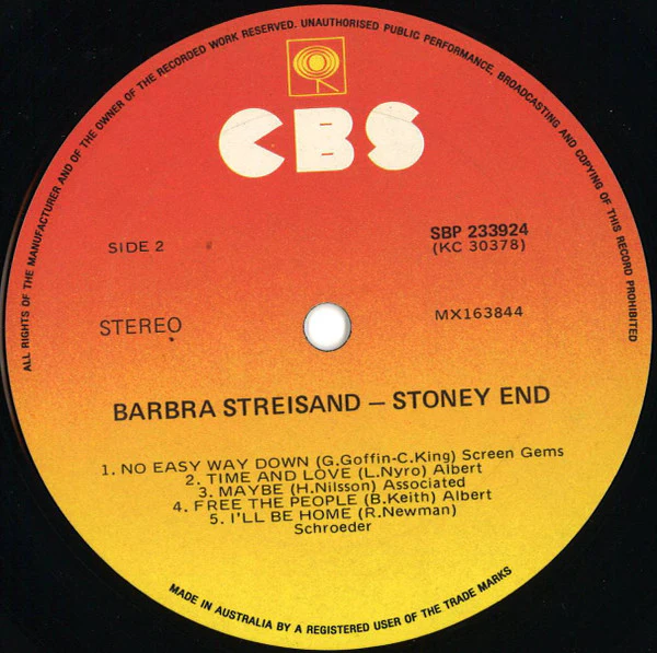 Barbra Streisand – Stoney End (VG+/E) – LP, AU - Image 4