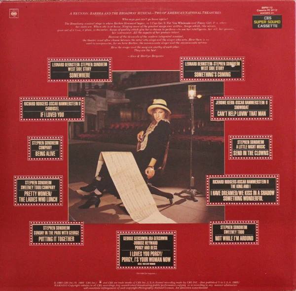 Barbra Streisand – The Broadway Album (VG+/VG+) – LP, AU 1985 - Image 2