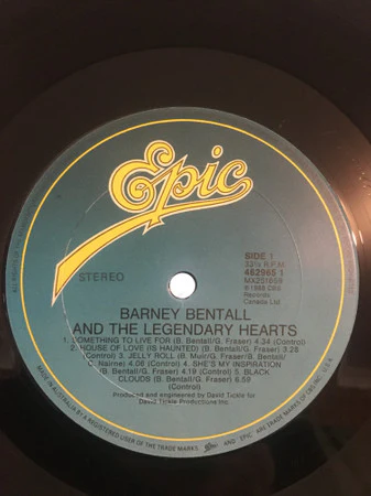Barney Bentall And The Legendary Hearts – Barney Bentall And The Legendary Hearts (E/E) – LP, AU 1988 - Image 3