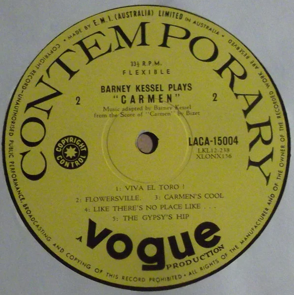 Barney Kessel – Modern Jazz Performances From Bizet's Carmen (E/E) – LP, AU 1959 - Image 4