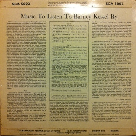Barney Kessel – Music To Listen To Barney Kessel By (G+/G+) – LP, UK 1959 - Image 2