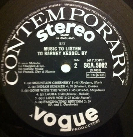 Barney Kessel – Music To Listen To Barney Kessel By (G+/G+) – LP, UK 1959 - Image 4