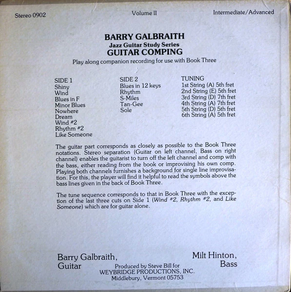 Barry Galbraith – Guitar Comping (VG+/VG+) – LP, US 1981 - Image 2