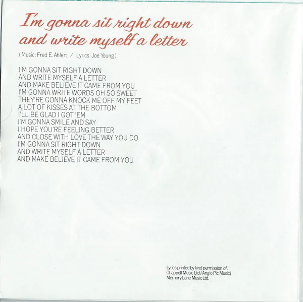 Barry Manilow – I'm Gonna Sit Right Down And Write Myself A Letter (VG+/VG+) – 7", UK 1982 - Image 3