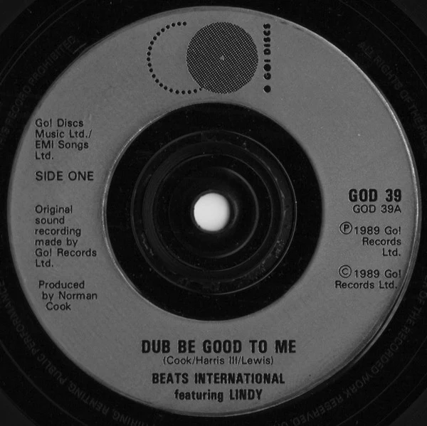 Beats International – Dub Be Good To Me (VG+/VG+) – 7", UK 1990 - Image 3