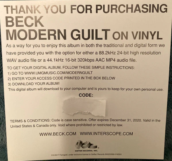 Beck – Modern Guilt (VG+/VG+) – LP, US 2017 - Image 7