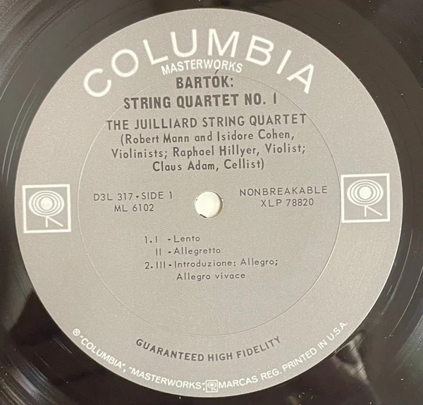 Béla Bartók, Juilliard String Quartet – The Six String Quartets (VG/VG) – 3xLP, US 1965 - Image 4