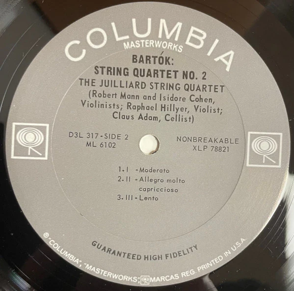 Béla Bartók, Juilliard String Quartet – The Six String Quartets (VG/VG) – 3xLP, US 1965 - Image 5