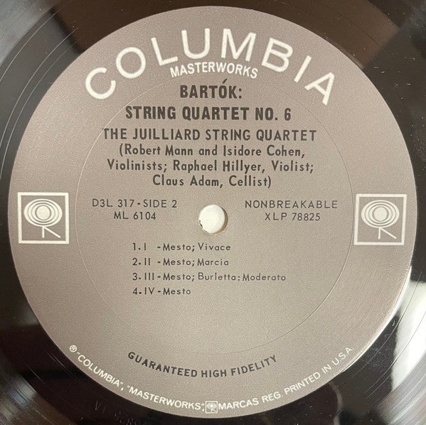 Béla Bartók, Juilliard String Quartet – The Six String Quartets (VG/VG) – 3xLP, US 1965 - Image 9