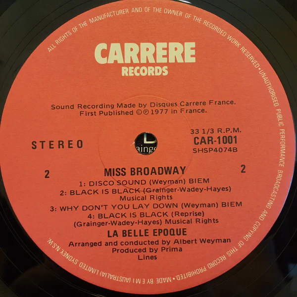 Belle Epoque – Miss Broadway (VG+/VG+) – LP, AU 1977 - Image 5