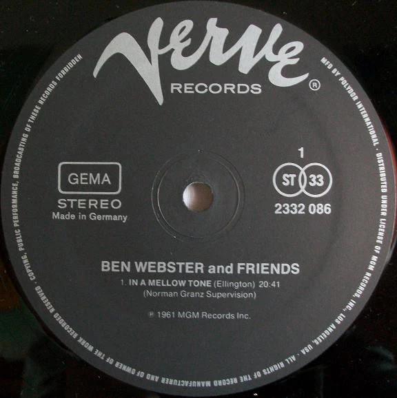 Ben Webster – Ben Webster And Friends (VG+/VG+) – LP, DE - Image 3
