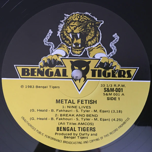 Bengal Tigers – Metal Fetish (E/VG+) – 12", AU 1983 - Image 5