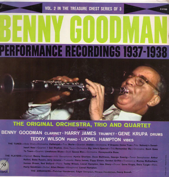 Benny Goodman – Performance Recordings 1937-1938 Volume 2 (VG+/VG+) – LP, US 1959