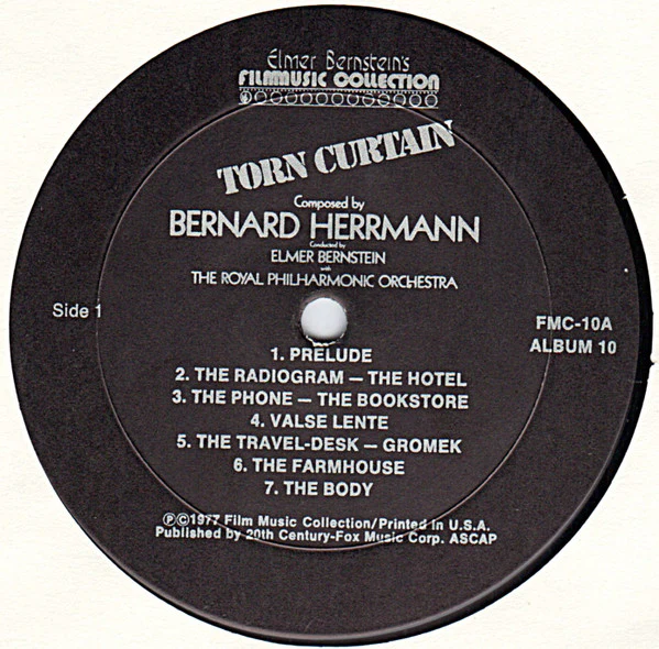 Bernard Herrmann, Elmer Bernstein, The Royal Philharmonic Orchestra – Torn Curtain (E/VG+) – LP, US 1977 - Image 3