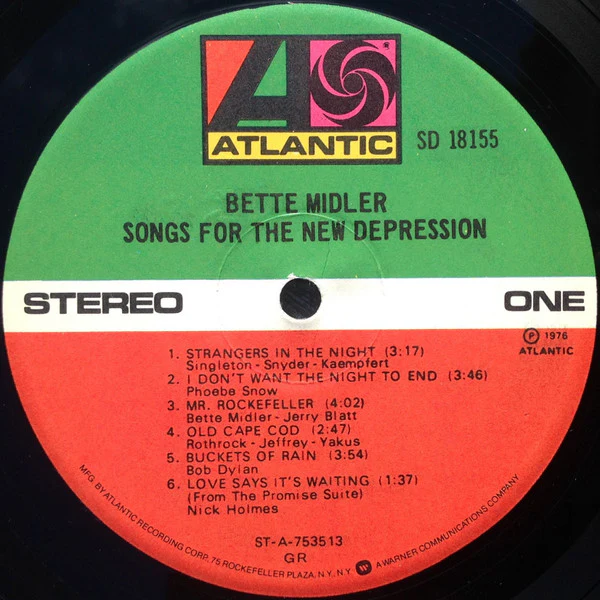 Bette Midler – Songs For The New Depression (VG+/VG) – LP, US 1976 - Image 3