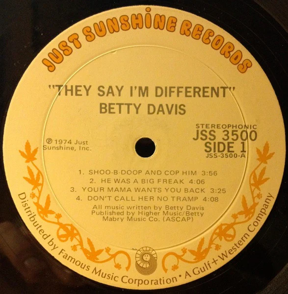Betty Davis – They Say I'm Different (VG+/VG+) – LP, US 1974 - Image 5