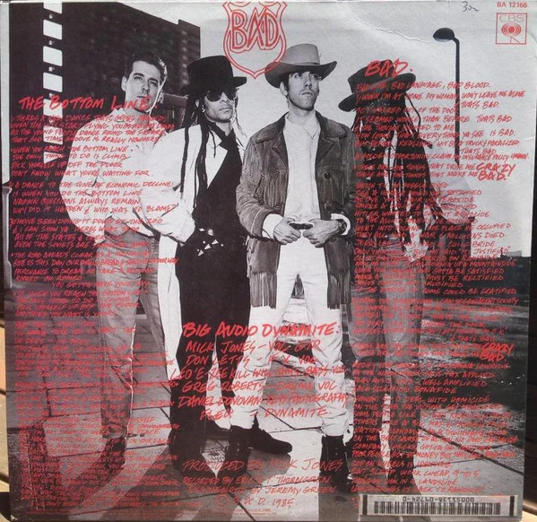 Big Audio Dynamite – The Bottom Line (VG+/VG+) – 12", AU 1985 - Image 2