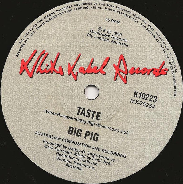 Big Pig – Justifier (VG+/VG+) – 7", AU 1990 - Image 4