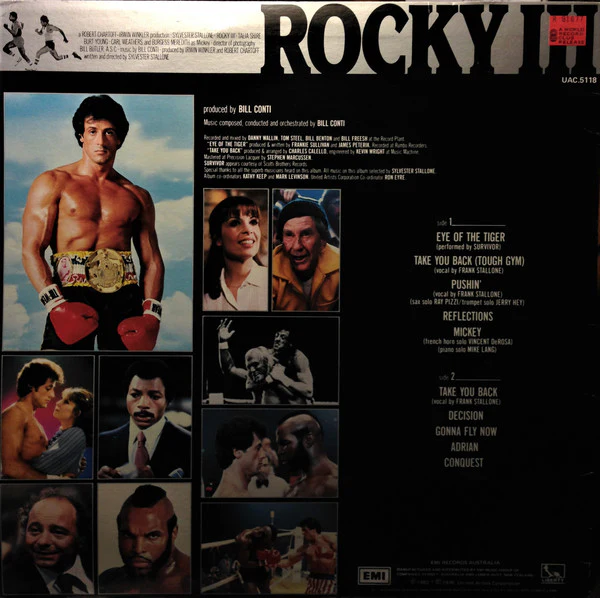 Bill Conti – Rocky III - Original Motion Picture Score (VG+/VG+) – LP, AU 1982 - Image 2