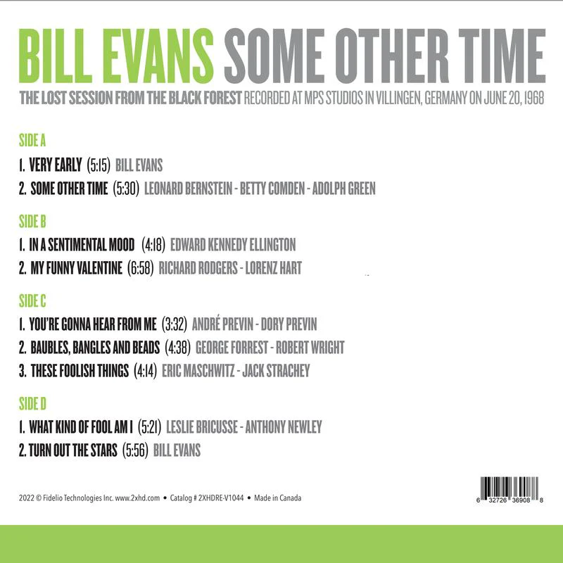 Bill Evans – Some Other Time The Lost Session From The Black Forest (2xLP, 45RPM) - Image 2