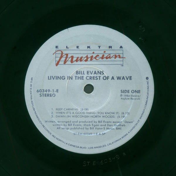 Bill Evans – Living In The Crest Of A Wave (VG+/E) – LP, US 1984 - Image 3