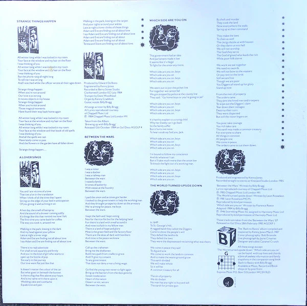 Billy Bragg – Back To Basics (VG/VG+) – 2xLP, AU 1987 - Image 4
