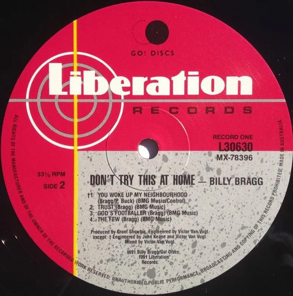 Billy Bragg – Don't Try This At Home (VG+/VG+) – 2xLP, AU 1991 - Image 3