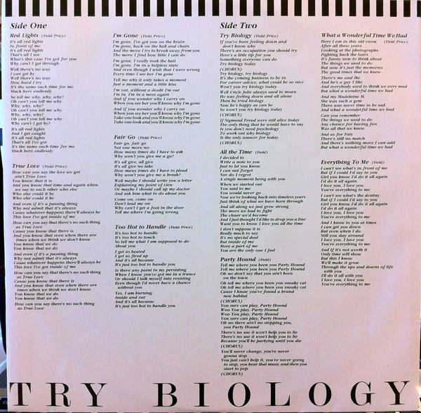 Billy Field – Try Biology (VG+/VG+) – LP, AU 1982 - Image 6