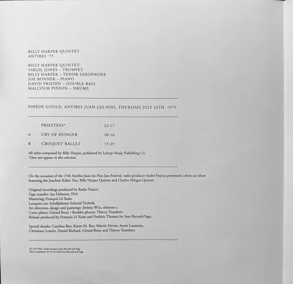 Billy Harper Quintet – Antibes '75 (E/E) – LP, EU 2021 - Image 8